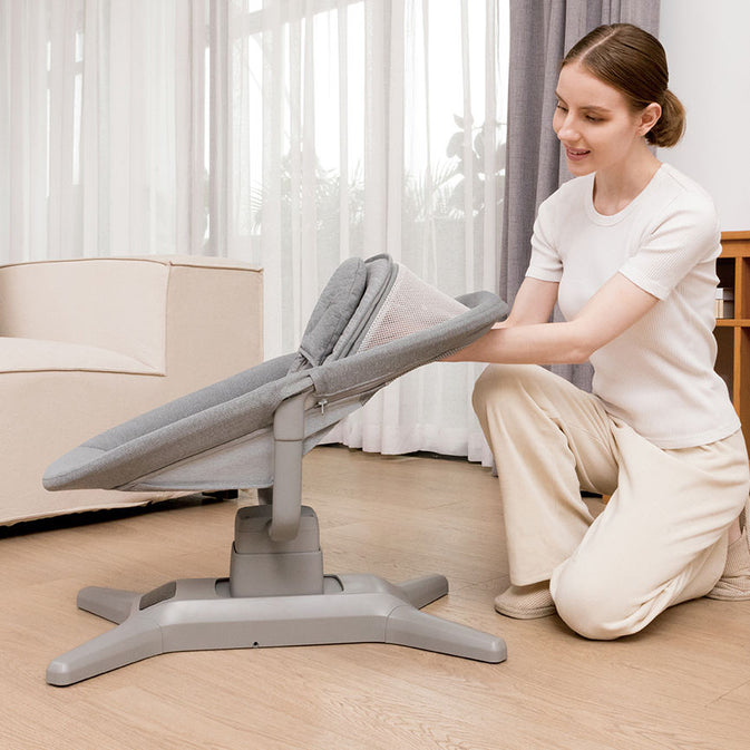 Electric Baby Swing Rocker with Mosquito Net & Remote – 5-Speed Auto Cradle for Newborns