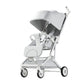 Luxury Baby Stroller – Foldable Travel Pram with Sunshade & Safety Harness (White)