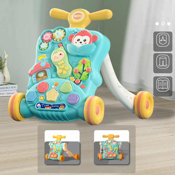 Interactive Baby Walker with Musical Buttons and Learning Features