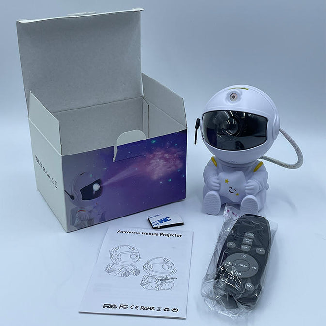 Sitting Astronaut Galaxy Projector Lamp – LED Star Night Light for Bedroom Decor