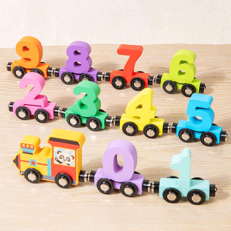 Wooden Magnetic Train with Numbers: Colorful Play & Learn