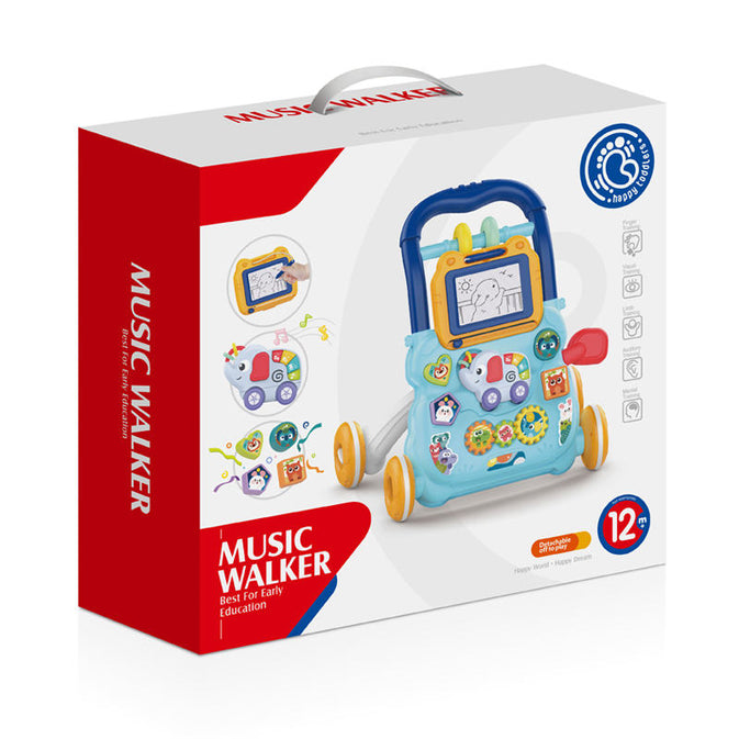 Music Baby Walker – 2-in-1 Activity & Learning Toy | With Lights, Sounds & Drawing Board