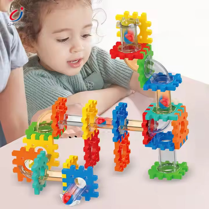 STEM Gear & Ball Track Set – Build, Roll & Learn Puzzle Blocks (98+ Pcs)
