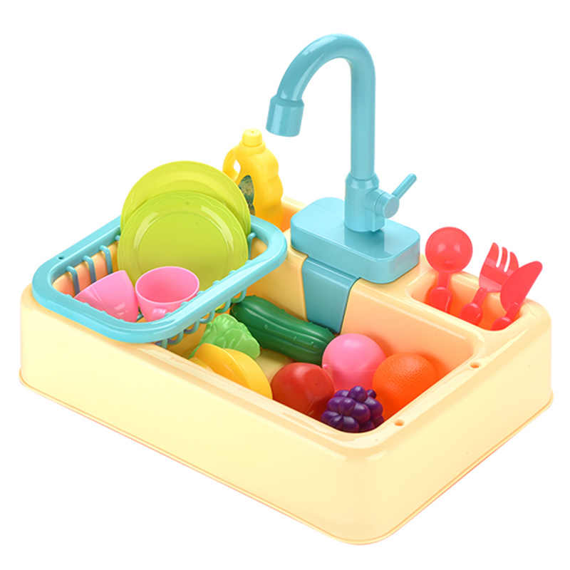 Wash Basin Kitchen Sink Toy With Accessories For Kids