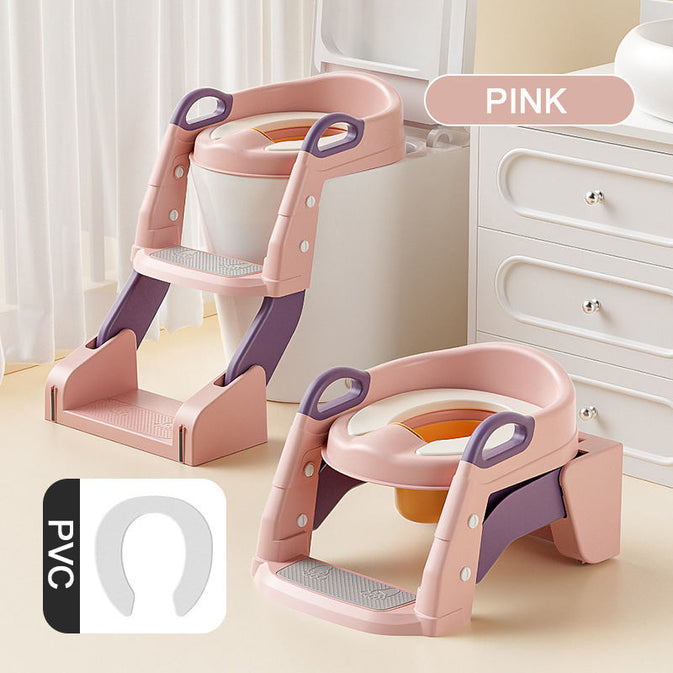 2-in-1 Potty Training Seat with Ladder – Adjustable Toddler Toilet Trainer
