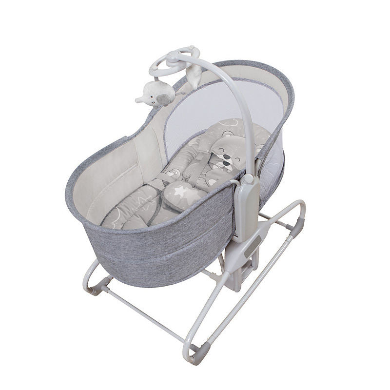 Adjustable Baby Swing with Soothing Rocking Motion, Toy Bar, and Reclining Seat