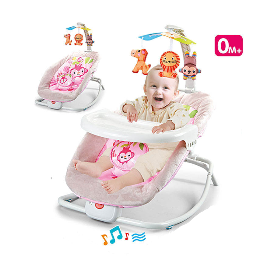 2-in-1 Baby Rocker & Feeding Chair with Toy Bar – Comfortable, Musical & Convertible Design