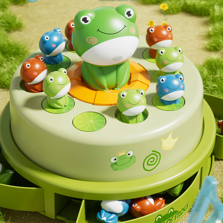 Frog Bouncing  Toy with Music & Net – Interactive Catch Game for Kids