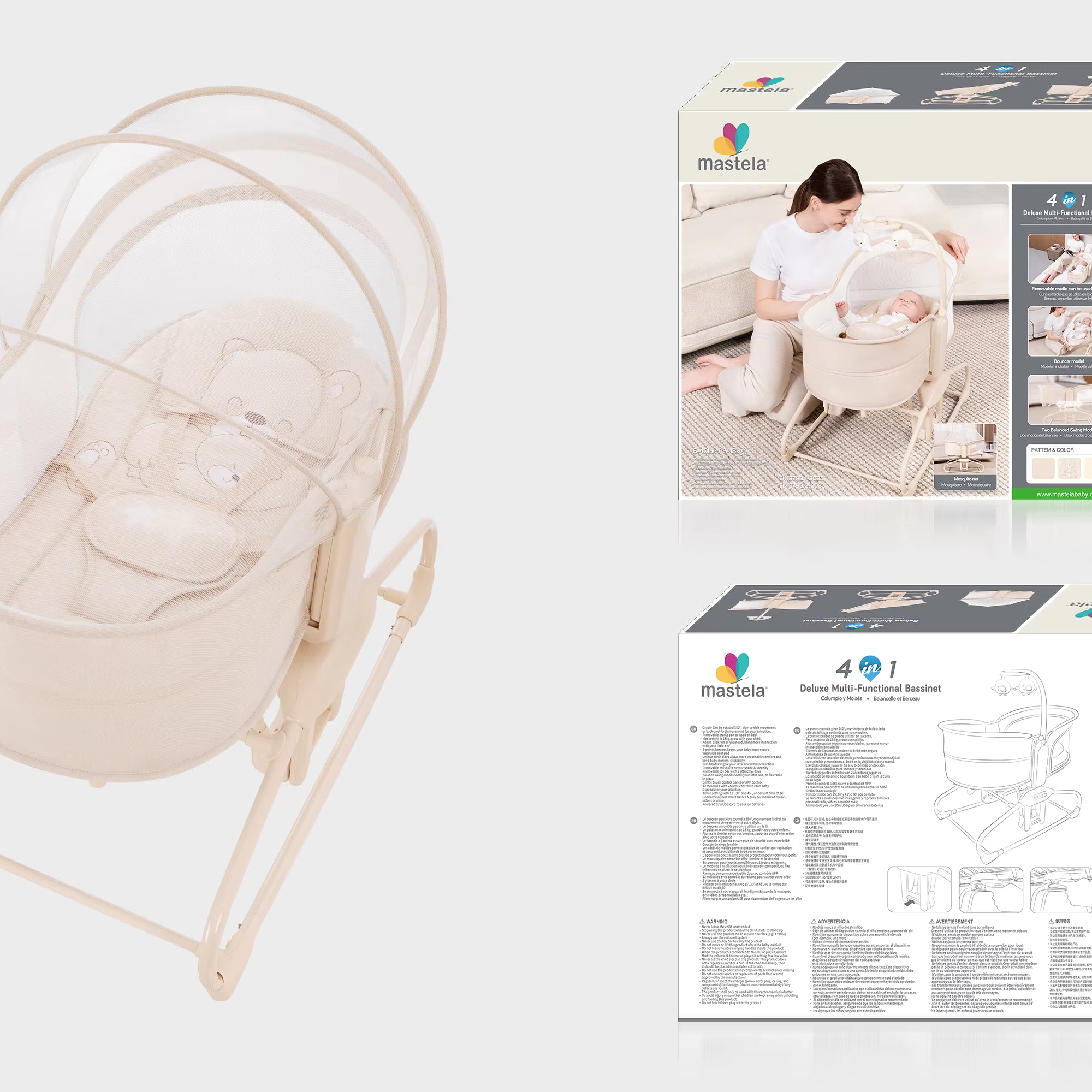 Adjustable Baby Swing with Soothing Rocking Motion, Toy Bar, and Reclining Seat