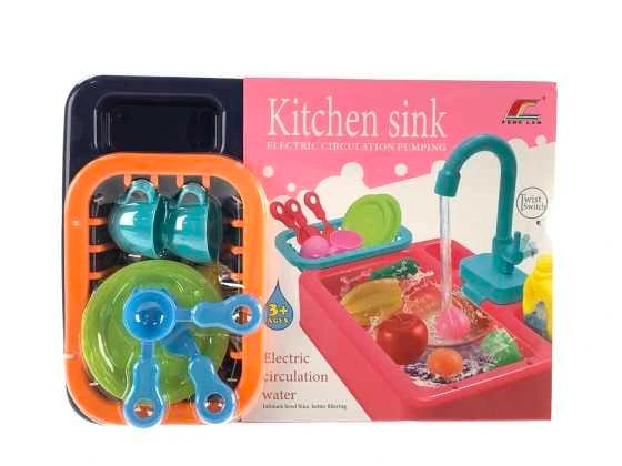 Wash Basin Kitchen Sink Toy With Accessories For Kids