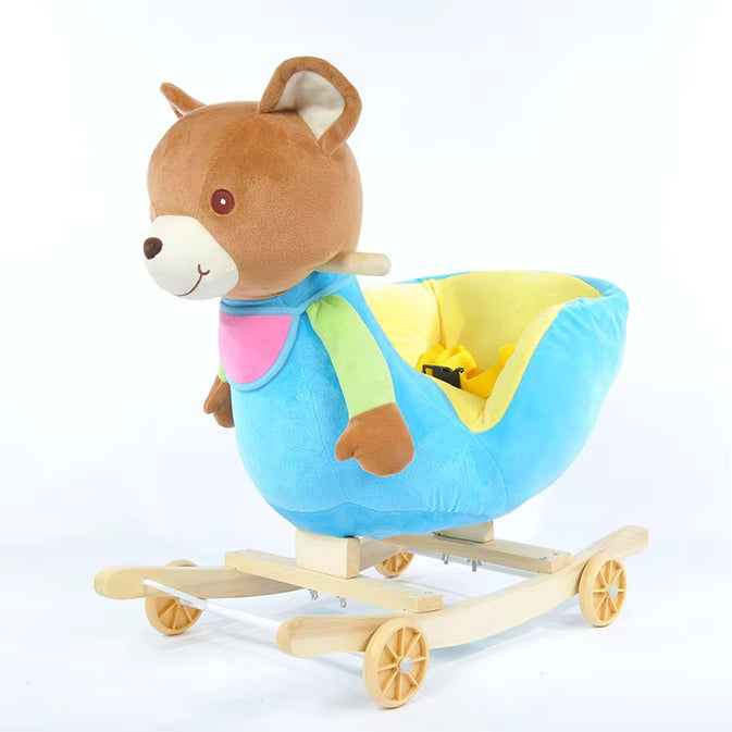 2-in-1 Plush Animal Rocking Chair with Wheels –  (Only For Karachi Customers)