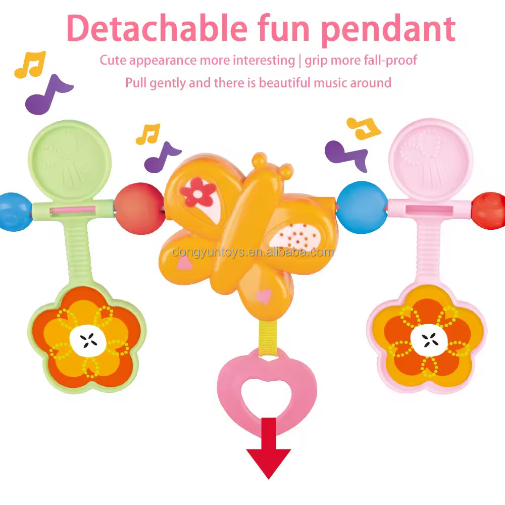 Baby Bouncer Chair with Vibrations & Hanging Toys – Soft Padded Infant Seat with Safety