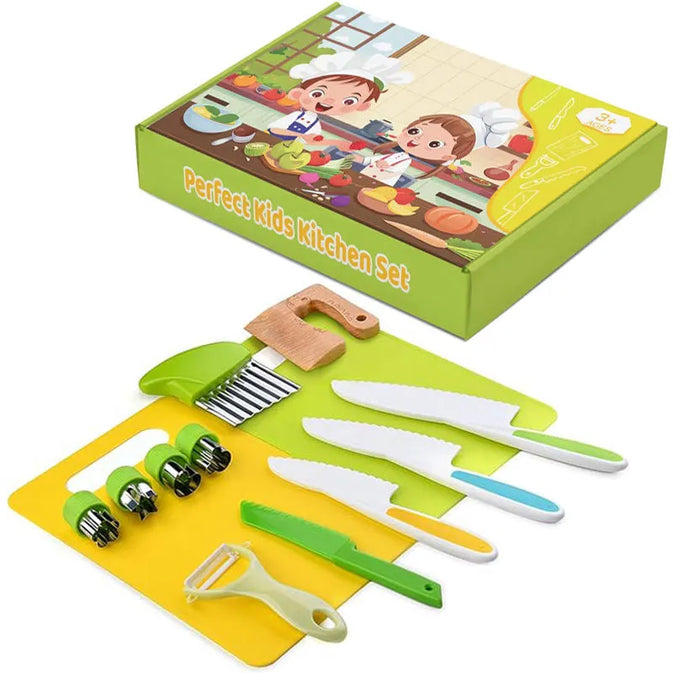Perfect Kids Kitchen Set + Colorful Fruit & Vegetable Cutting Toy ( Pack 2 )