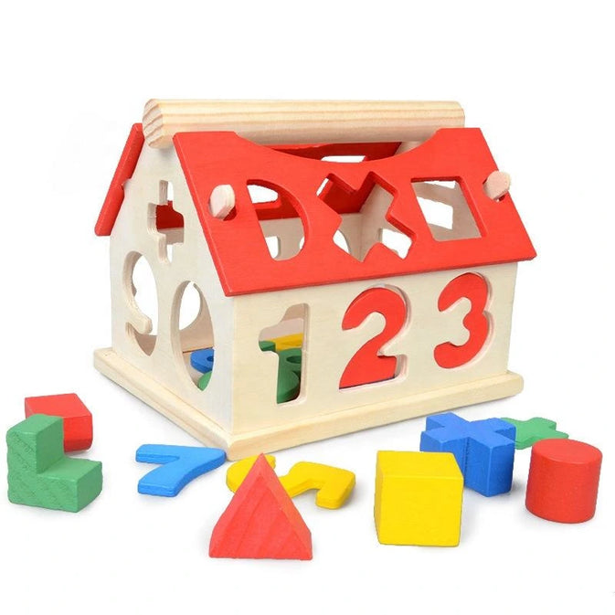 Wooden Montessori Shape & Number Sorting House