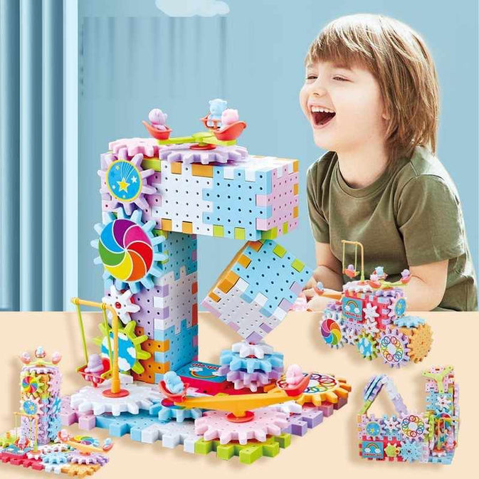 Magical Gear Blocks 83 Pcs STEM Set (Magic Plate Electric)