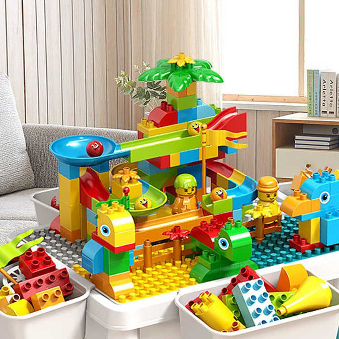 MultiFunction Building Block Table with Chair – 105 Pcs