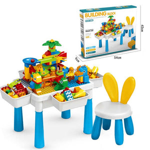 3-in-1 Building Block Table Set with Chair – 105 Pcs