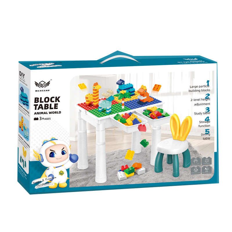 Animal World Block Table with Chair – 102 Pcs