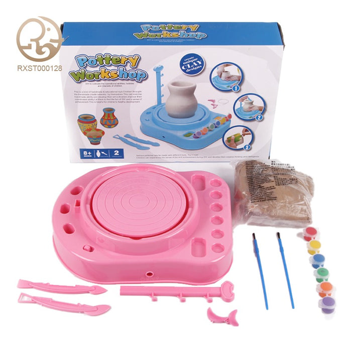 Kids Pottery Workshop Set Clay & Paint DIY Kit