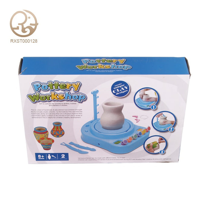 Kids Pottery Workshop Set Clay & Paint DIY Kit