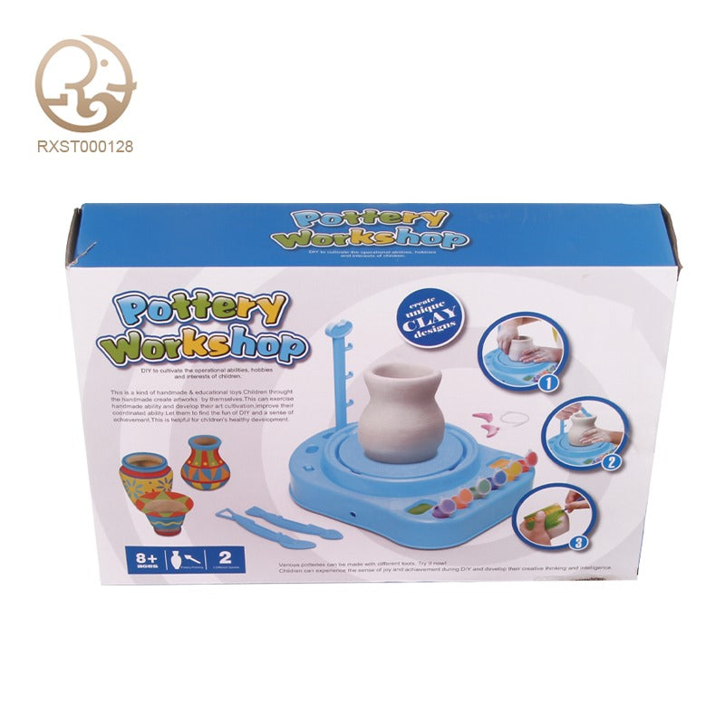 Kids Pottery Workshop Set Clay & Paint DIY Kit