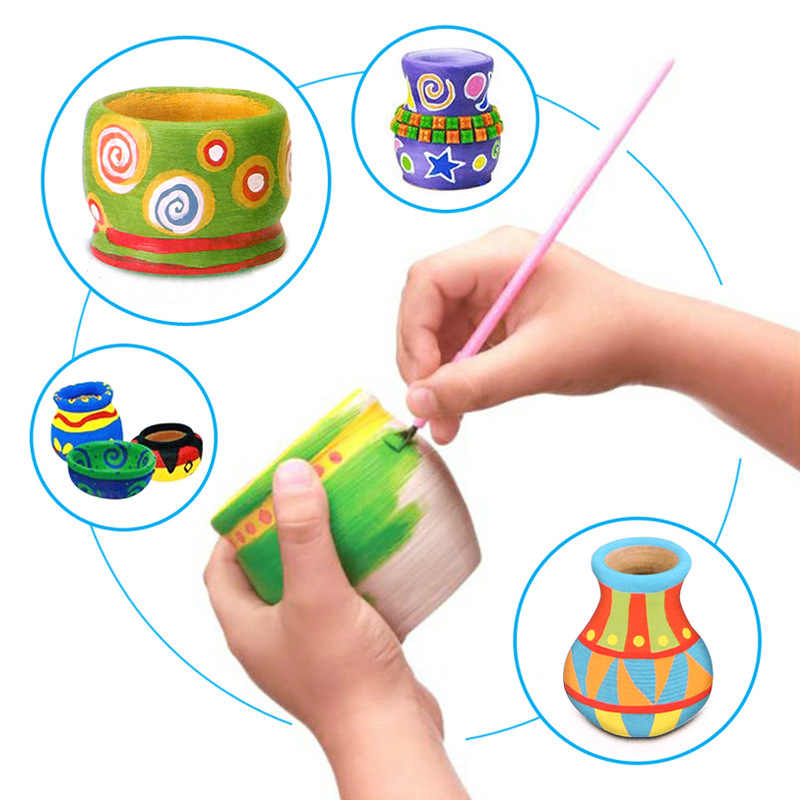 Kids Pottery Workshop Set Clay & Paint DIY Kit