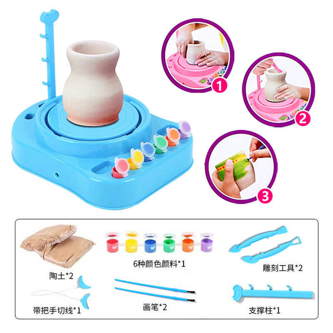 Kids Pottery Workshop Set Clay & Paint DIY Kit