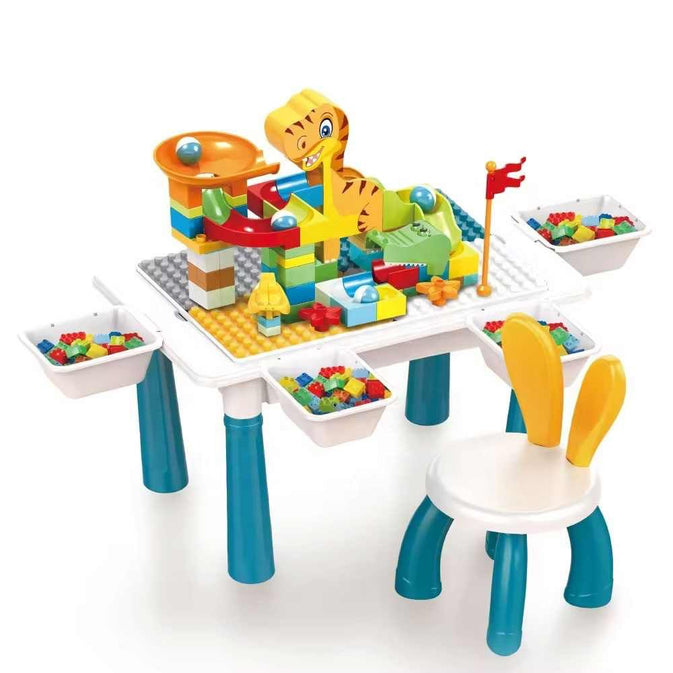 MultiFunction Building Block Table with Chair  6-in-1 with 104Pcs