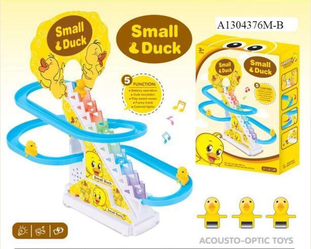 Climbing Duck Toy with Music & Lights – Automatic Stair-Climbing Track for Toddlers (3 Ducks)
