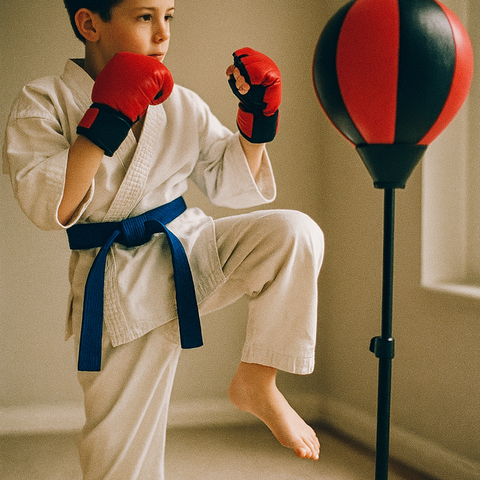 Adjustable Kids Boxing Set – Punching Bag with Gloves