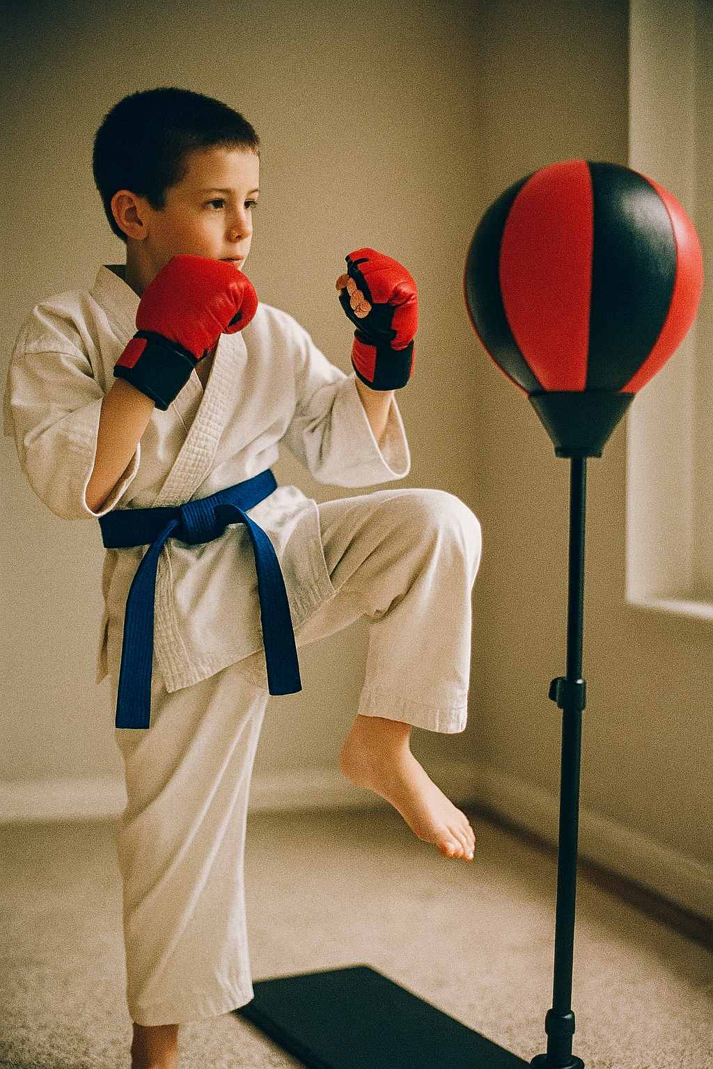 Adjustable Kids Boxing Set – Punching Bag with Gloves