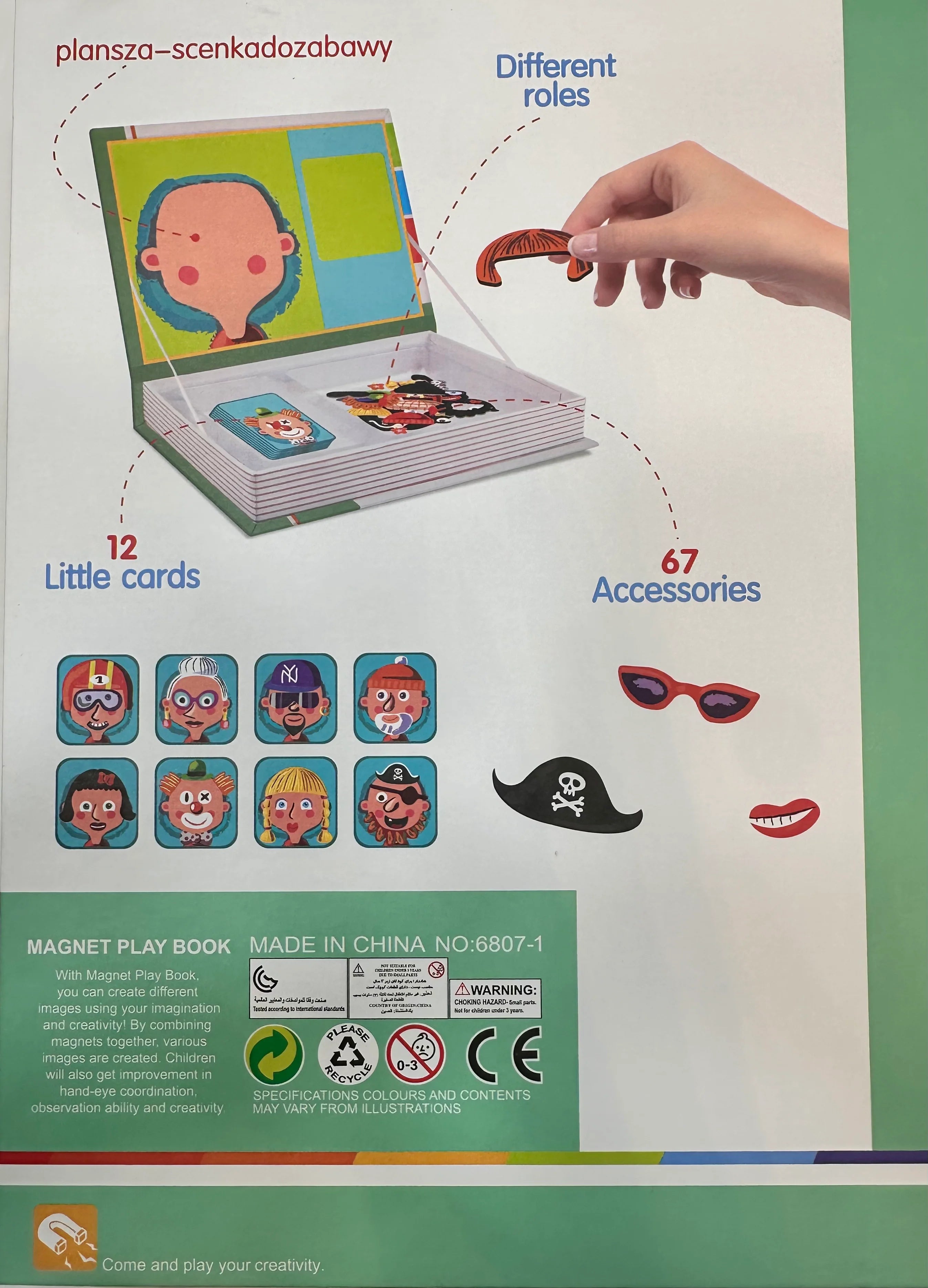 Magnetic Face Changing Puzzle Game - 67 Pieces.