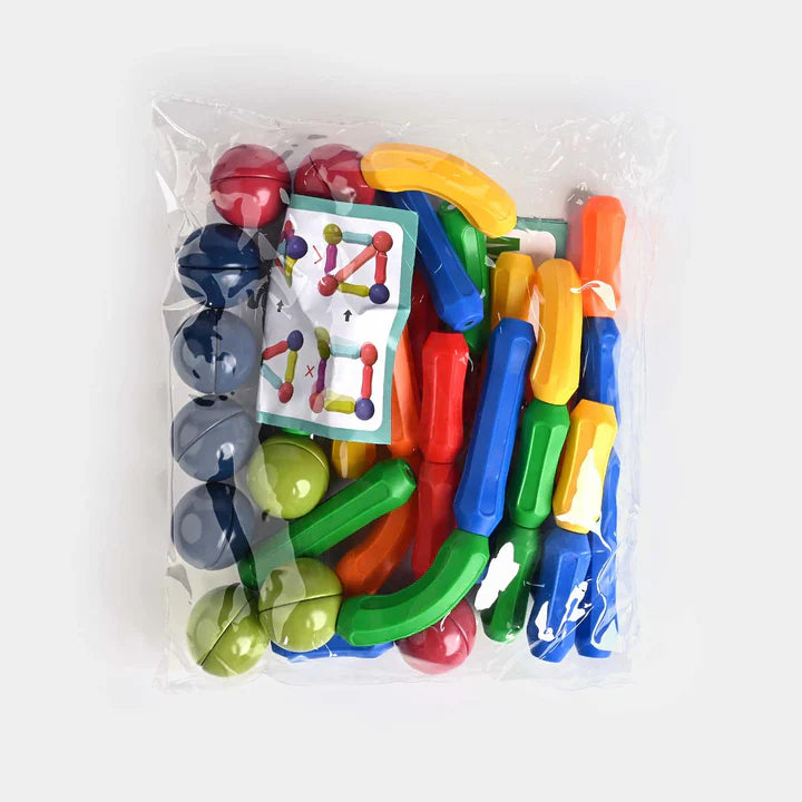 42-Piece Magnetic Construction Set – Colorful Rods & Balls Building Toy for Kids