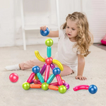 64-Piece Magnetic Construction Set – Colorful Rods & Balls Building Toy for Kids