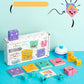 Wooden Expression Puzzle Blocks with Bell for Learning and Education - Colorful Emotion Building Cubes for Ages 3 and Up