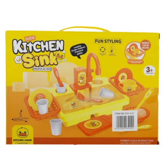Duck Kitchen Sink Toy Set – Fun Styling Playset with Real Water Flow (3+ Years)