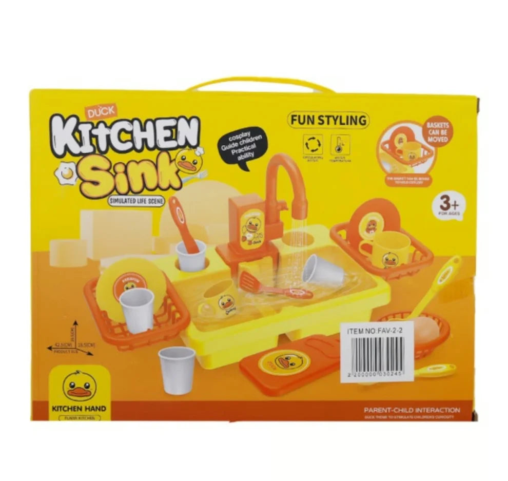 Duck Kitchen Sink Toy Set – Fun Styling Playset with Real Water Flow (3+ Years)