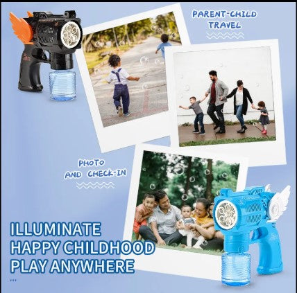 Wing Blaster Bubble Gun – 5-Hole High-Speed Bubble Maker for Kids