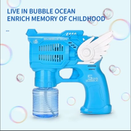 Wing Blaster Bubble Gun – 5-Hole High-Speed Bubble Maker for Kids