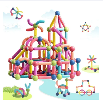 42-Piece Magnetic Construction Set – Colorful Rods & Balls Building Toy for Kids