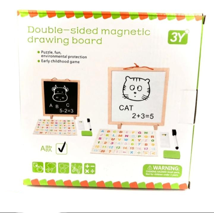 Double-Sided Magnetic Drawing Board – Chalkboard & Whiteboard