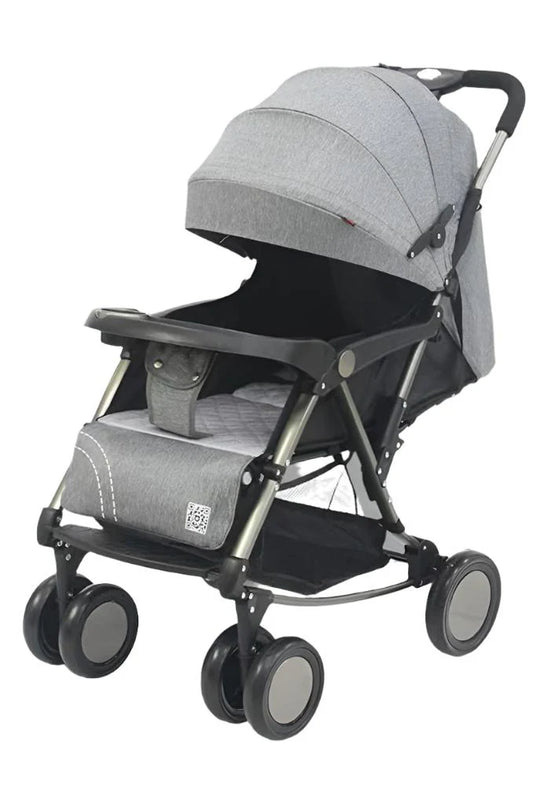 Premium Foldable Baby Stroller  – Comfortable, Travel-Friendly Pram  (Grey)
