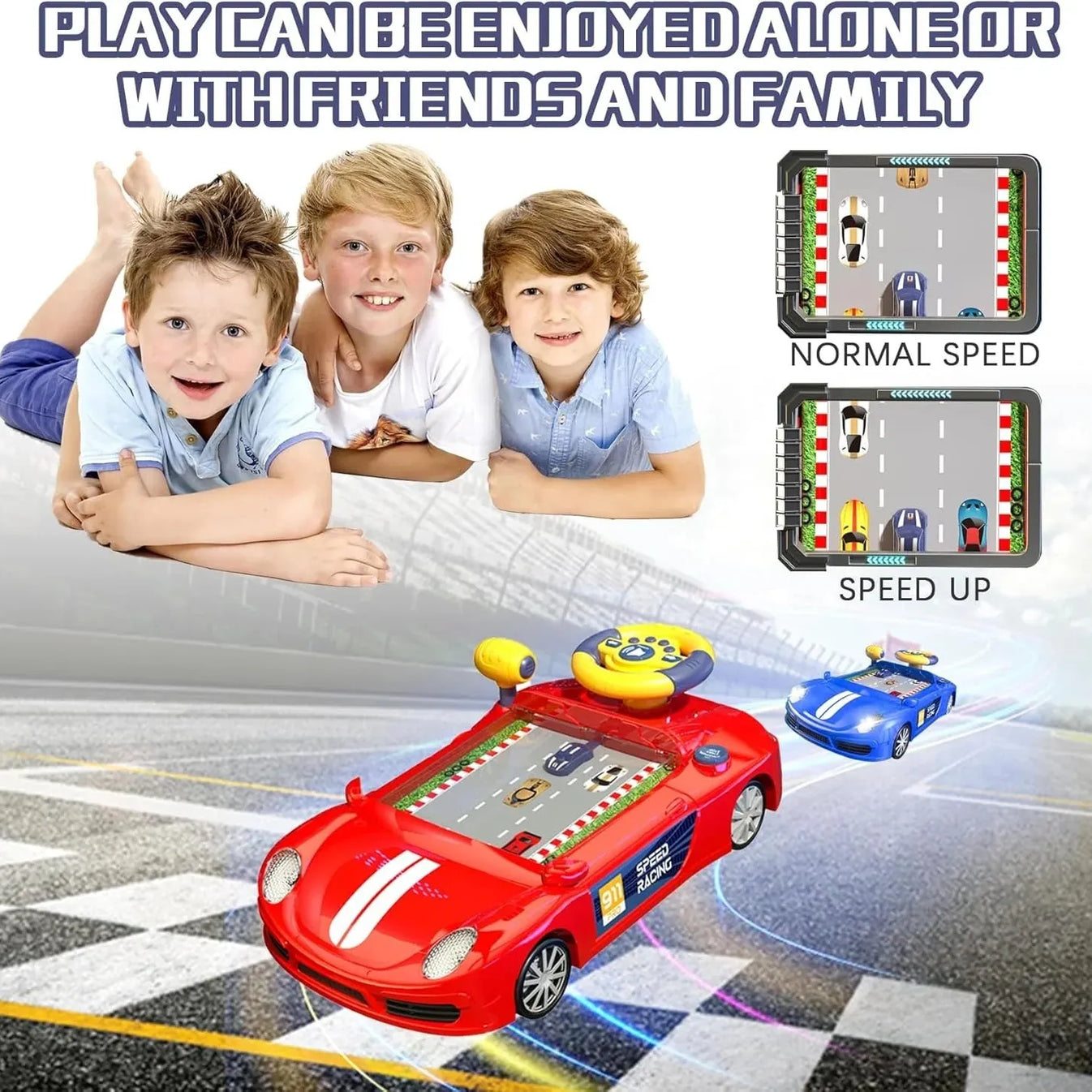 Mario Adventure Racing Toy Car – Little Hero Driving Game with Steering Wheel (3+ Years)