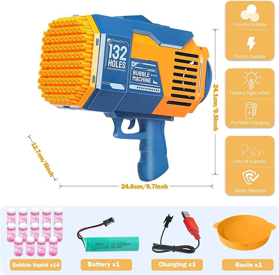 🫧 132-Hole Bubble Machine – Ultimate Fun for Kids!