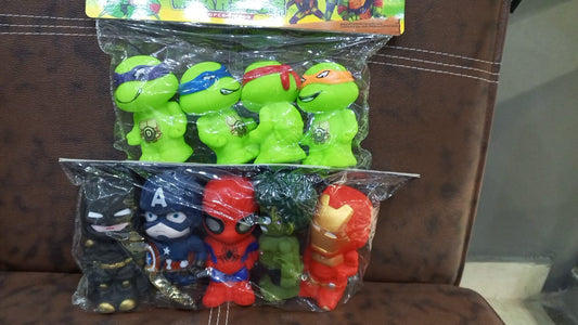 Soft Mini Avengers + Ninja turtles squeezy Toy ( Pack of 2 )