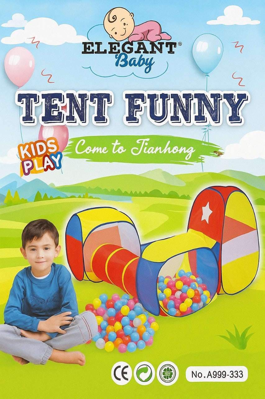Colorful Kids Play Tent with Tunnel – Fun Indoor & Outdoor Activity Set for Toddlers