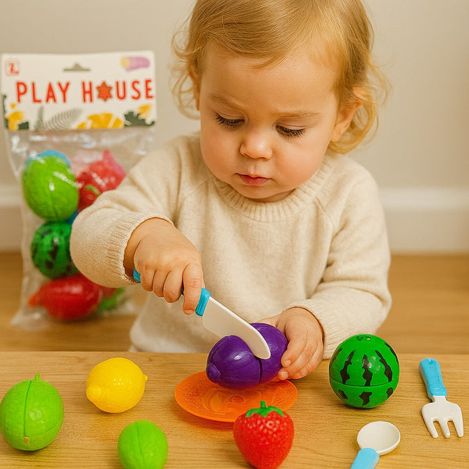 Kitchen Sink Toy Set with Water Circulation + Play House Cutting Fruits Set (bundle)