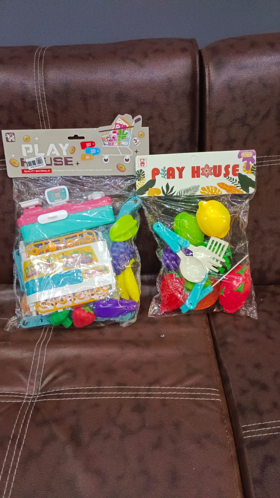 Play Toy Set – Shopping Trolley, Cash Register & Cutting Food Play Set for Kids