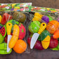 Slice & Learn – 30-Piece Pretend Fruit & Veggie Cutting Set (with Safe Knife) (Ideal for Ages 3+)