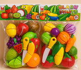 Slice & Learn – 30-Piece Pretend Fruit & Veggie Cutting Set (with Safe Knife) (Ideal for Ages 3+)